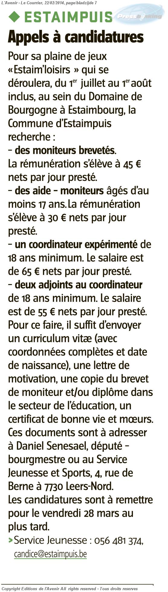 Appels à candidatures