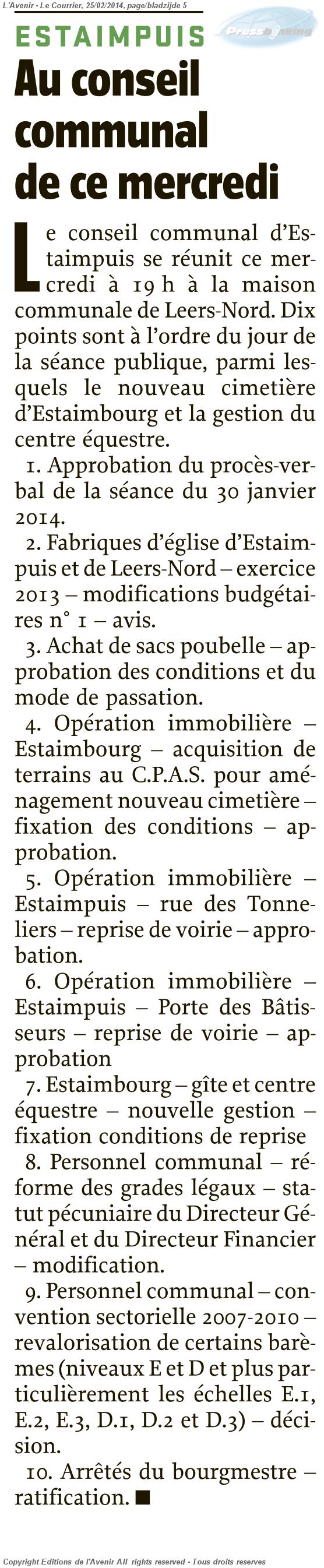 Au conseil communal de ce mercredi