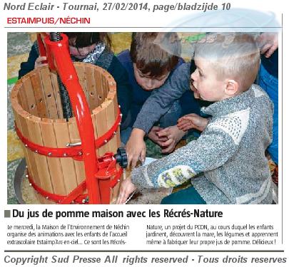Du jus de pomme maison avec les Récrés-Nature