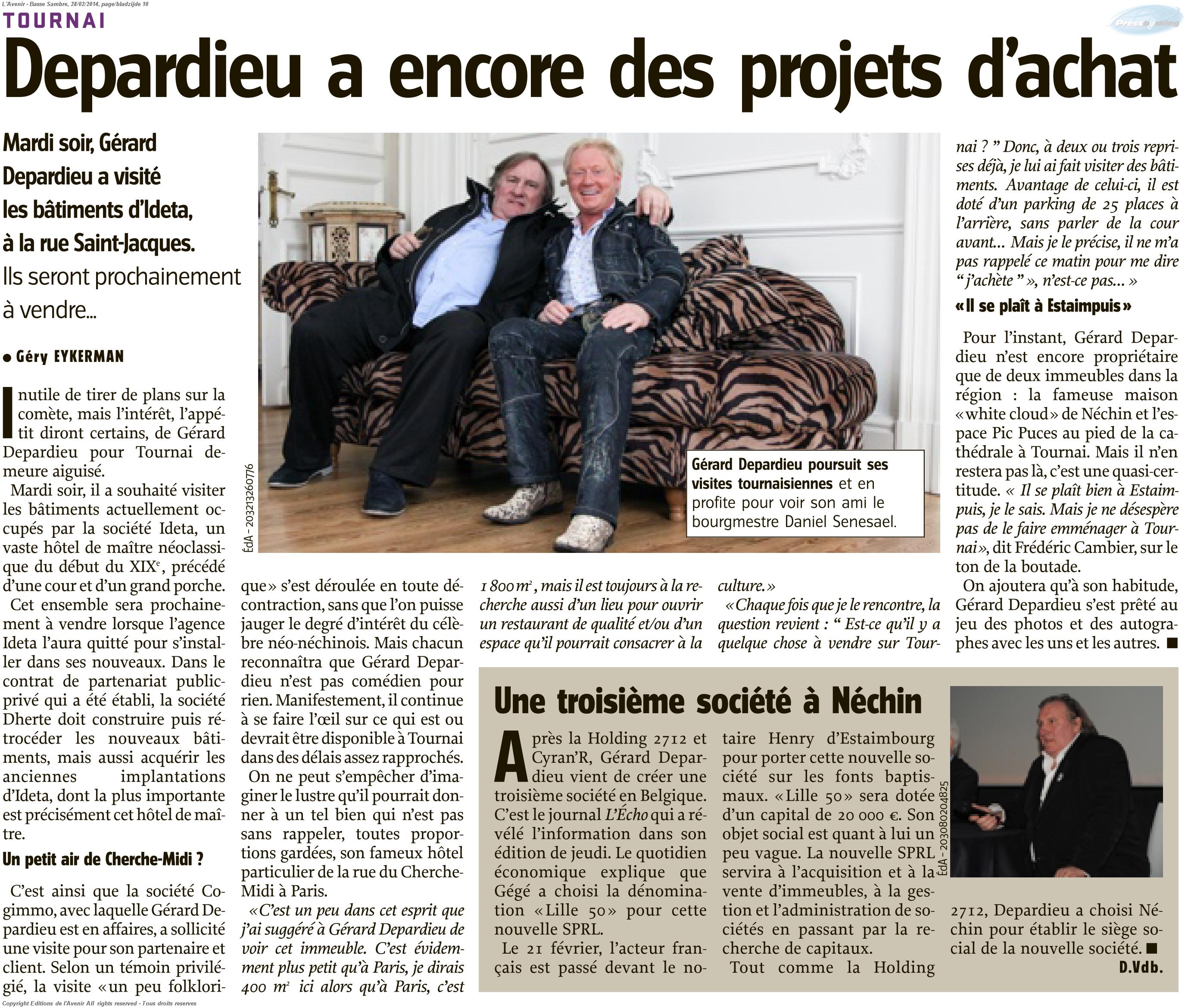 Depardieu a encore des projets d’achat