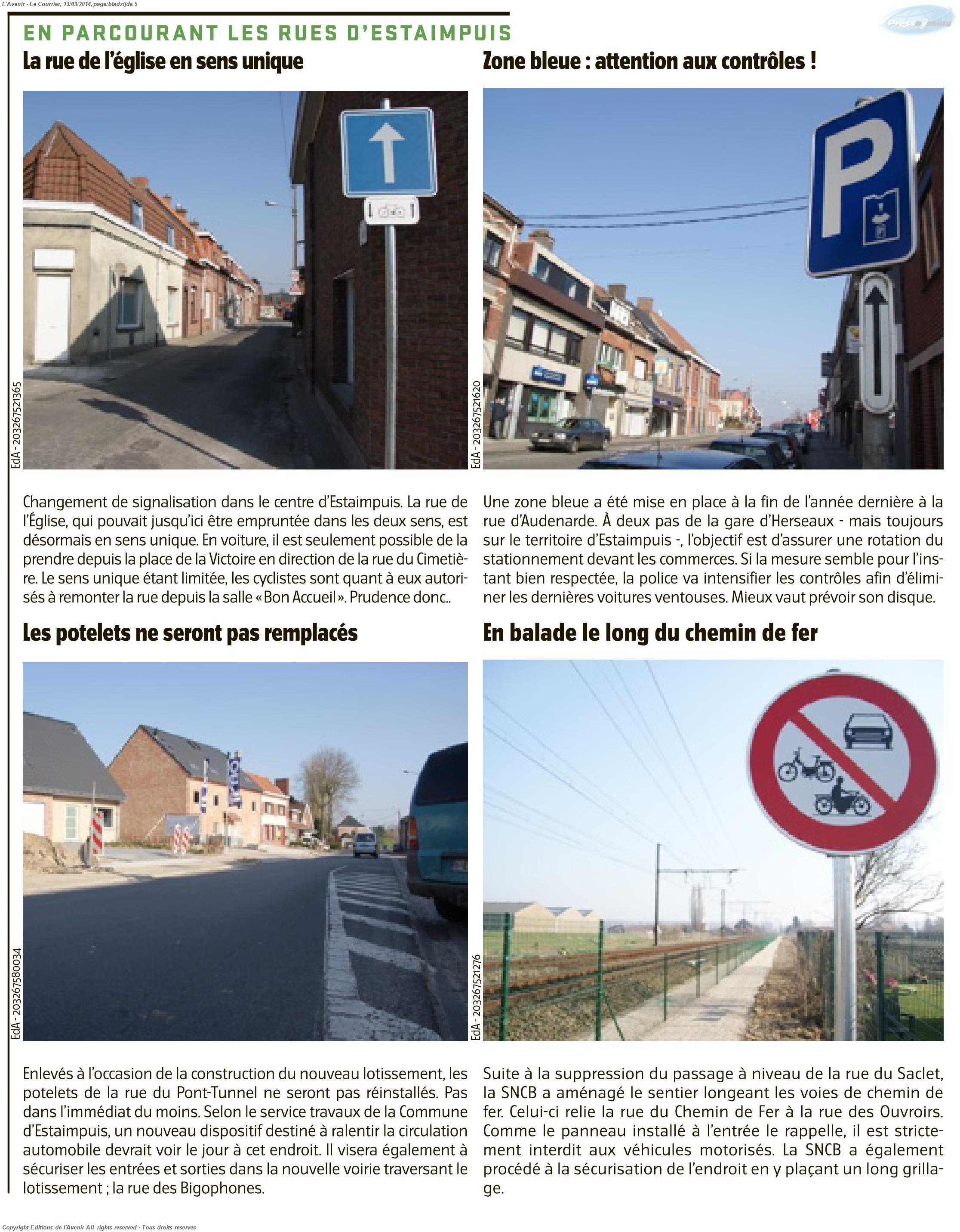 En parcourant les rues d’Estaimpuis …