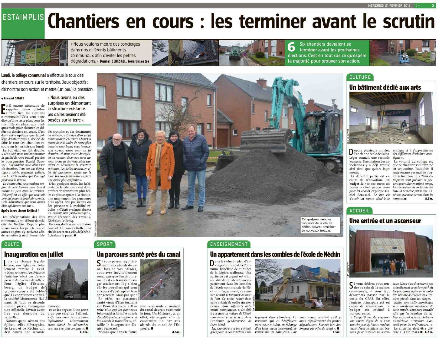 Chantiers en cours