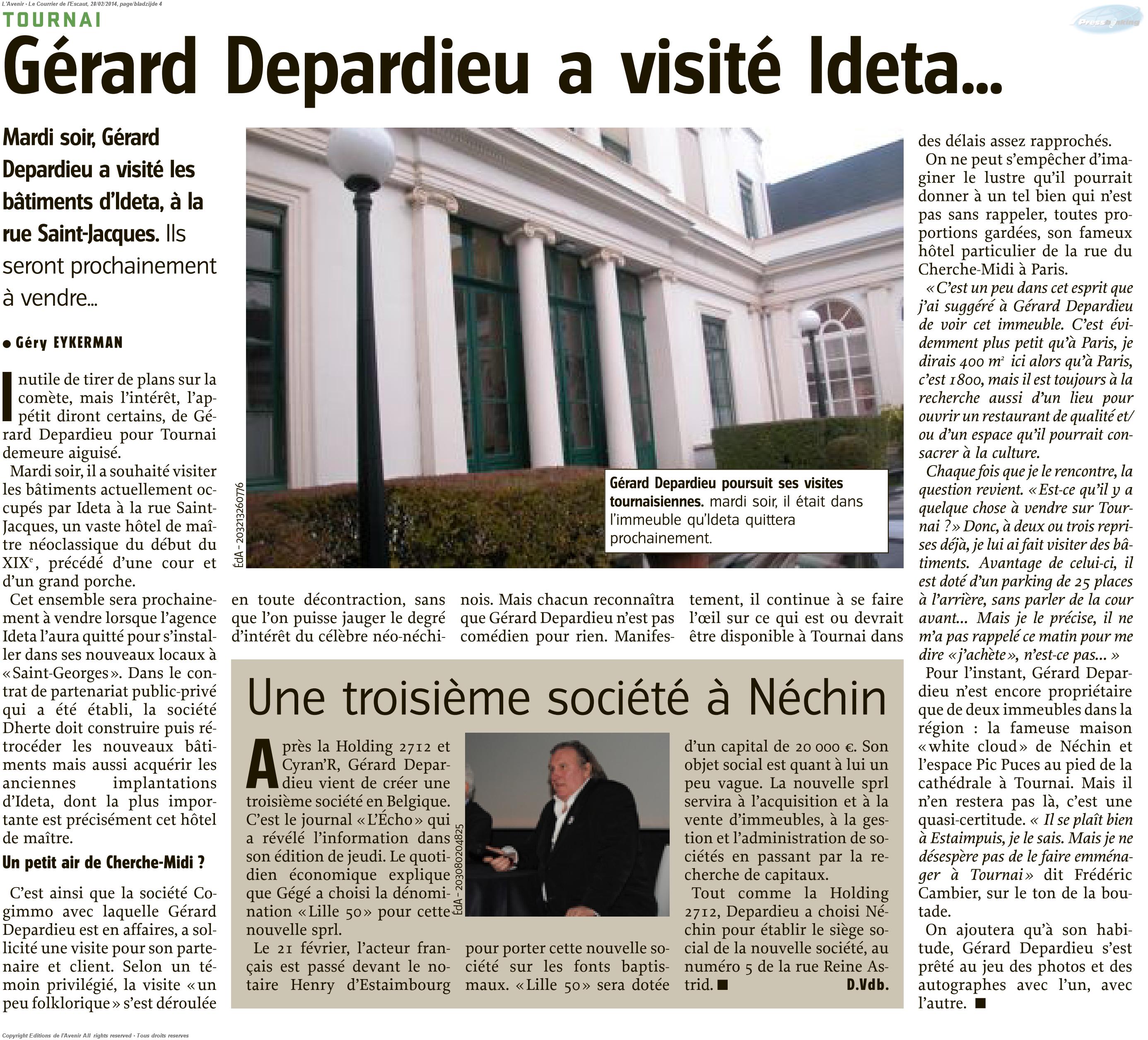 Gérard Depardieu a visité IDETA